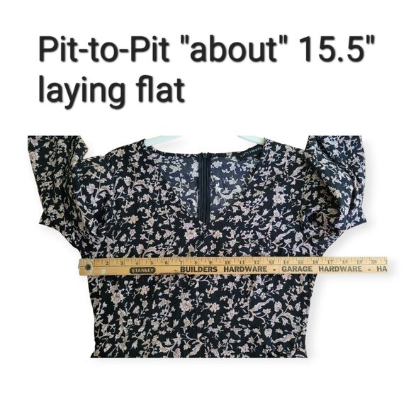 Black Ditsy Floral Mini Dress by Lofty Manner XS - Picture 6 of 9